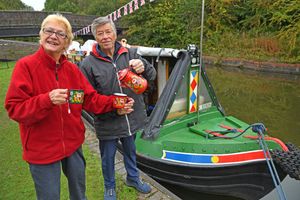 Julie and Phil Tonkin were ready to welcome people to their boat