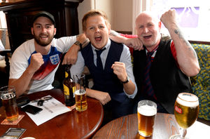 England fans watch the big match at the Clarendon Hotel, Chapel Ash, Wolverhampton