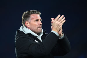 Middlesbrough manager Rob Edwards applauds the fans following the Sky Bet Championship match at the King Power Stadium, Leicester. Picture date: Tuesday November 4, 2025.