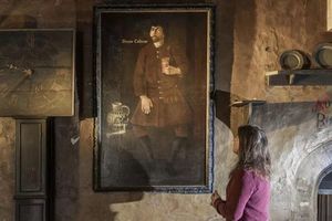 The conserved portrait of John Wilton in the servants' hall at Chirk Castle. Photo: National Trust Images/James Beck