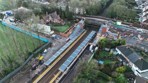 A aerial view of the new Pineapple Road Railway Station in Birmingham. PIC: West Midlands Combined Authority.