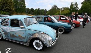 Cars featured in the display at the event.