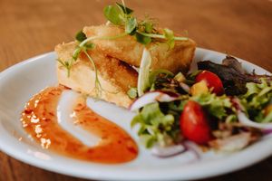 Deep Fried Brie Wedges.