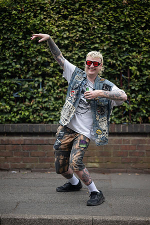 Music fan George Curry arrives to attend British rock band Black Sabbath's "Back to The Beginning" concert, Ozzy Osbourne's final ever gig as Black Sabbath's frontman at Villa Park in Birmingham, central England on July 5, 2025. Osbourne, who revealed in 2020 that he has Parkinson's disease, will join Tony Iommi, Geezer Butler and Bill Ward for the all-day "Back To The Beginning" show in Birmingham, central England, where the heavy metal giants formed in 1968. (Photo by Oli SCARFF / AFP) (Photo by OLI SCARFF/AFP via Getty Images)          