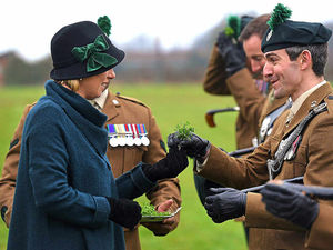 Supporting image for story: Video and pictures: Shropshire soldiers celebrate St Patrick's Day