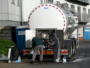 They have been given ten portable toilets and they have to get their water from water tanks in the car park