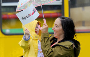 The rain couldn't dampen people's spirits