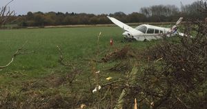 The aircraft came to rest in a field. Picture: WMAS