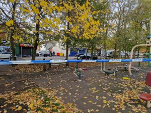 Police cordon on Staveley Road in Wolverhampton following disorder