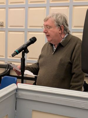 Stuart Waite talking at a Ludlow Town Council meeting. Picture: LDRS