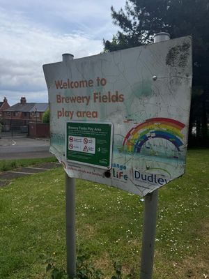 A vandalised Brewery Fields Park sign which has now been removed. Picture Cllr Shaukat Ali free for LDRS use