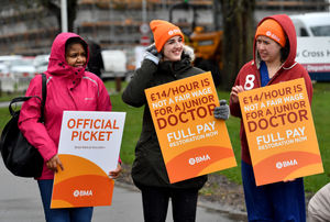 The mood among the protestors was good despite poor weather