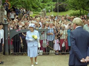 Supporting image for story: Memories rekindled of huge crowds of smiling people who welcomed the Queen to Ironbridge