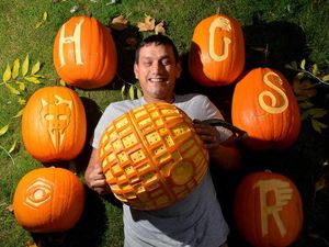 Supporting image for story: Walsall father takes pumpkin carving to another level - in pictures