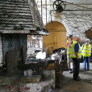 The blacksmith's furnace is still in use at Ellesmere Yard