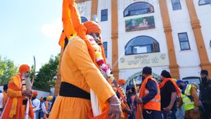 It was a colourful scene at each Gurdwara on the route