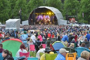 The stage was put up towards the river in The Quarry 
