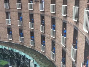 Supporting image for story: Fijian rugby team sing ‘moving’ hymn from balconies of quarantine hotel