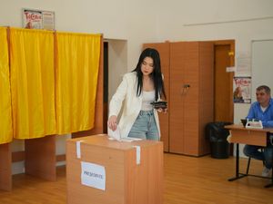 Supporting image for story: Romanians vote in presidential redo following voided election