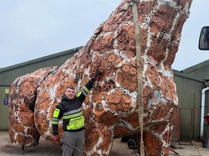 Supporting image for story: Knife Angel creators in Shropshire embark on their tallest sculpture yet - a giant giraffe set to raise awareness for a very important cause