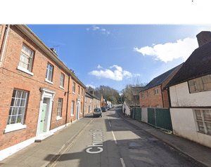 The fire happened in Church Street, Prees, this morning. Photo: Google