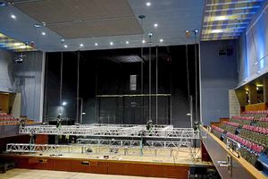 Sound check – the new ceiling will help with the acoustics