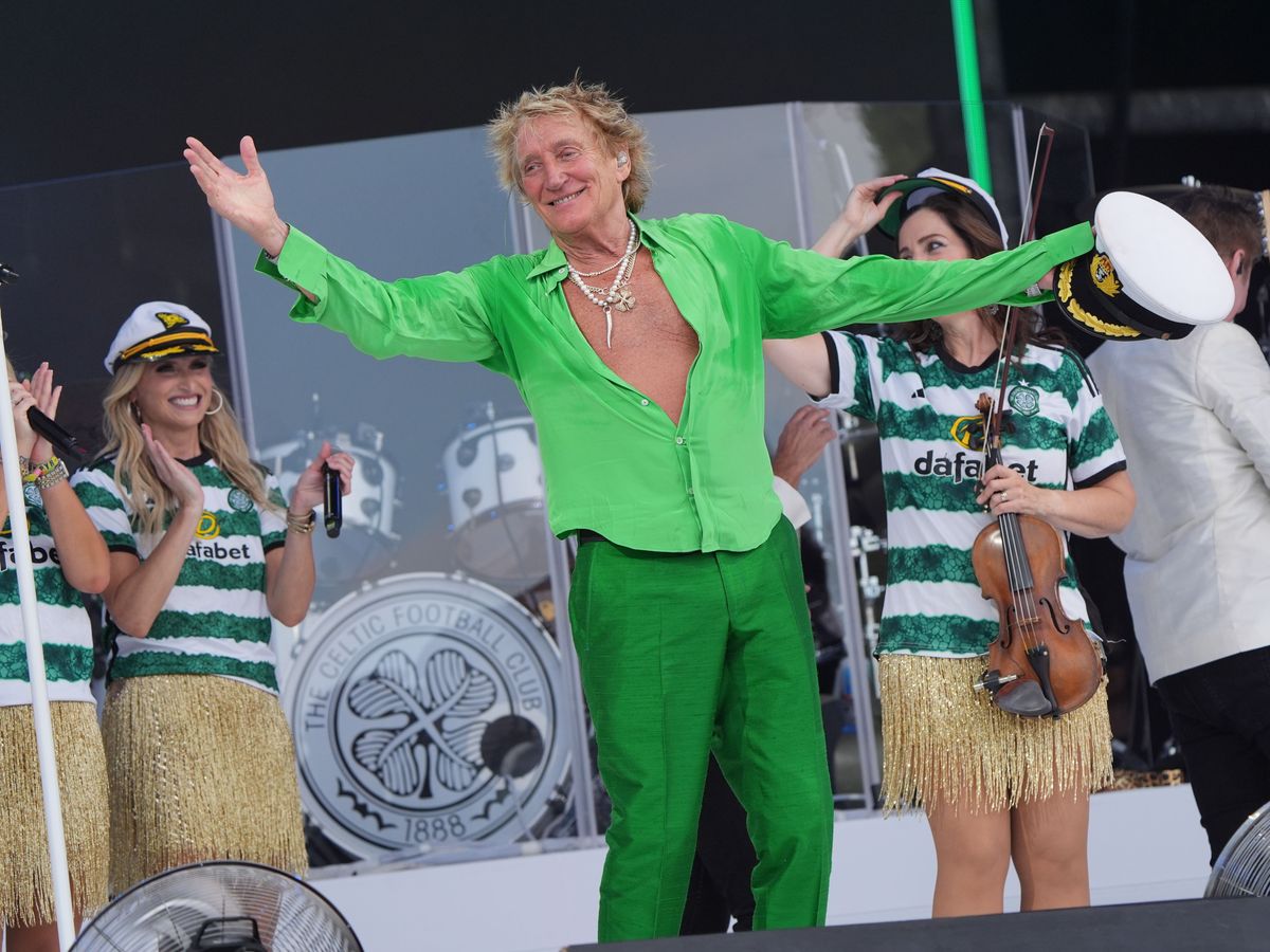Sir Rod Stewart joined by trio of veteran superstars for rousing Glastonbury set