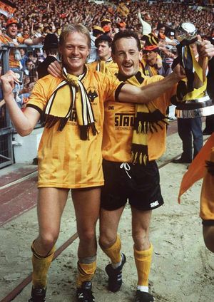 Keith Downing (left) and Nigel Vaughan at Wembley in 1988.
