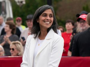 Usha Vance attends a campaign rally in North Carolina