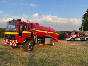 A water carrier was used to carry 9,000 litres from two miles away. Photo: Market Drayton Fire Station