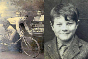 Athletic Stan with his bicycle and, right, the cheeky looking schoolboy Stan, aged 11