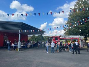 Dozens turned out to celebrate 75 years of Shropshire Fire & Rescue. Photo: Clun Fire Station