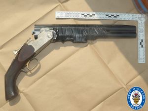Supporting image for story: Sawn-off shotgun and rifle recovered from Wolverhampton house and two men arrested