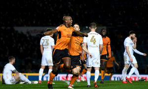 Willy Boly of Wolverhampton Wanderers celebrates after scoring a goal to make it 0-2 (AMA)