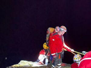 Supporting image for story: Rescue team shares pictures of operation to help 'shaken' teenager stuck on rock face near Llangollen