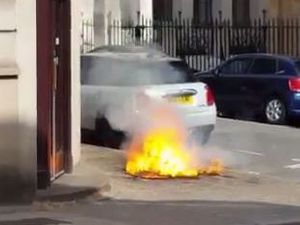 Supporting image for story: Flames burst up from underground blaze forcing Birmingham city centre roads to be closed - WATCH