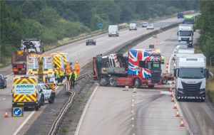 The scene of the crash between Junctions 3 and 2 of the M54. Photo: Ian Garfield (@iangarfield)