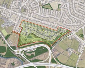 Aerial view of the proposed development which Cameron Homes wants to build in Chasetown