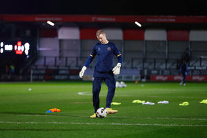 Joe Hart during the game between Salford City and Shrewsbury Town