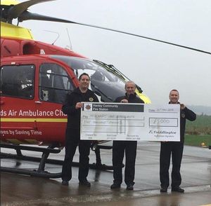 Cheque donated to Staffordshire Air Ambulance Service