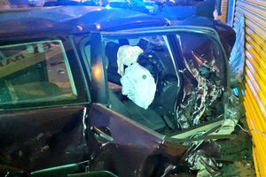 The crash scene in Bearwood. Photo: @ladywoodfire