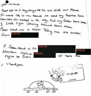 A child from Altrincham, Chesire, sought answers after a close encounter