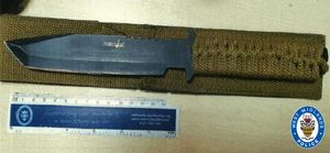 Knife used in the robbery. Photo: West Midlands Police
