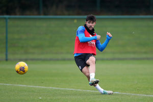 Alex Mowatt takes aim (Photo by Adam Fradgley/West Bromwich Albion FC via Getty Images).