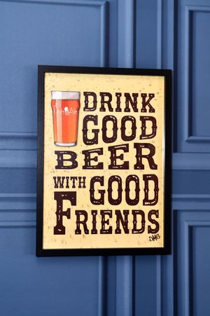 The artwork speaks of the philosophy of the pub