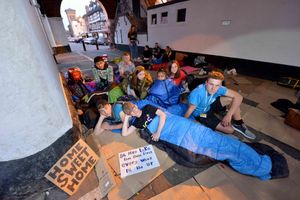 Fourteen teens slept on the high street