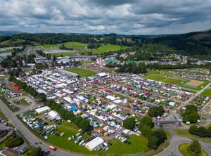 The Royal Welsh Showground at Llanelwedd near Builth Wells. From RWAS
