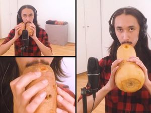 Supporting image for story: Someone played a cover of Toto’s Africa on a squash and two sweet potatoes