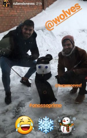 Ruben Neves made a snowman (Instagram)