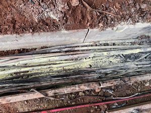 The scene of the cable theft and fire